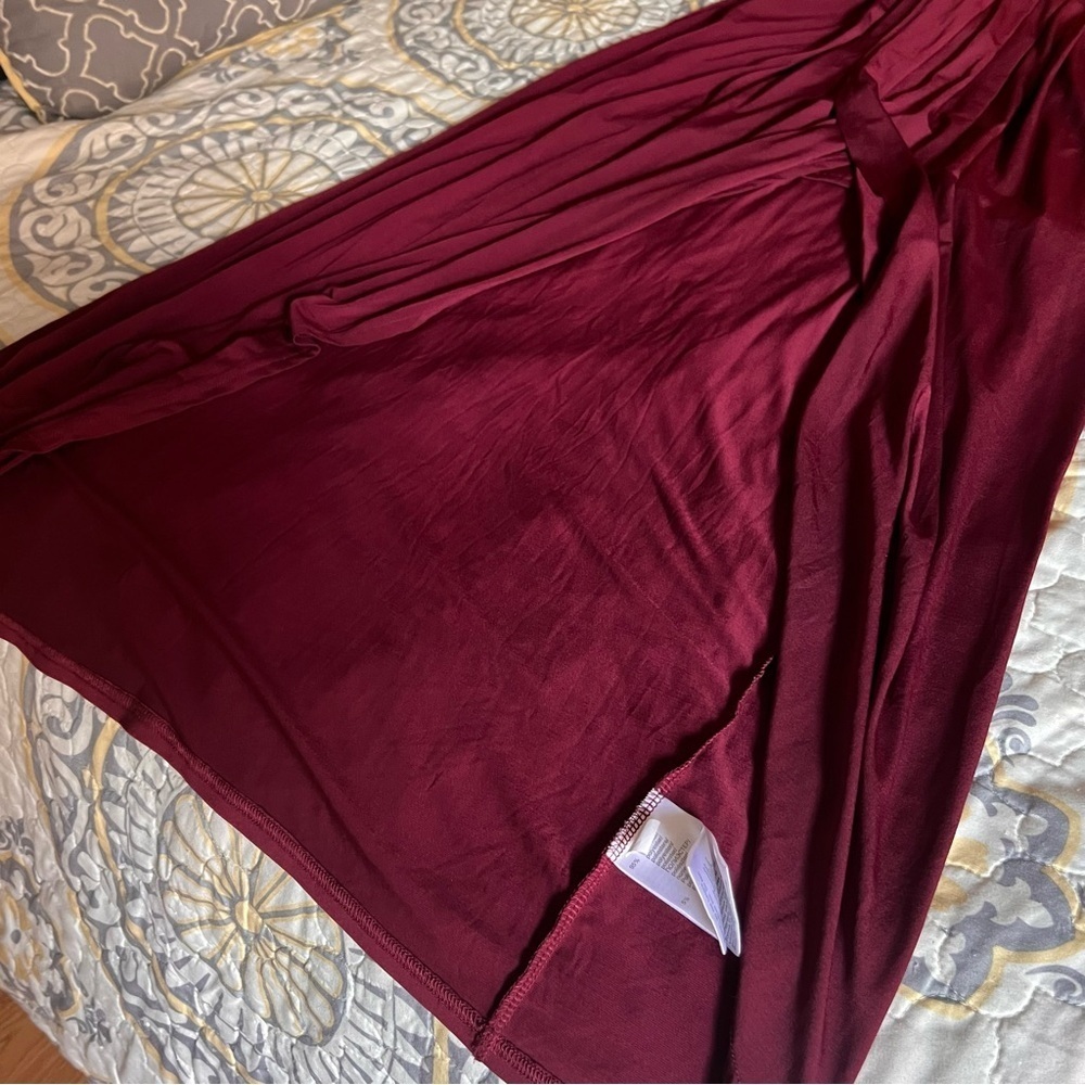 Venus long draped halter formal maxi Merlot dress, size Large - Picture 8 of 13